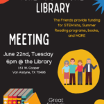 Friends of the Library Meeting - June 22 at 6PM