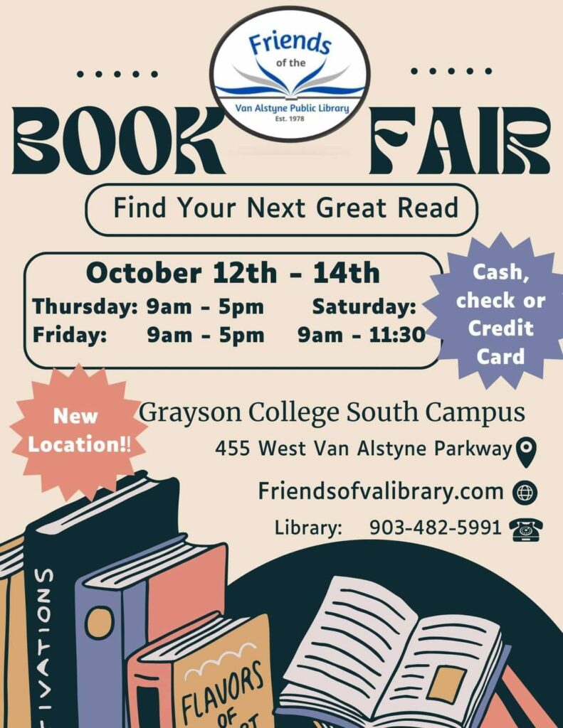 Friends of the Library Book Fair October 12-14, 2023