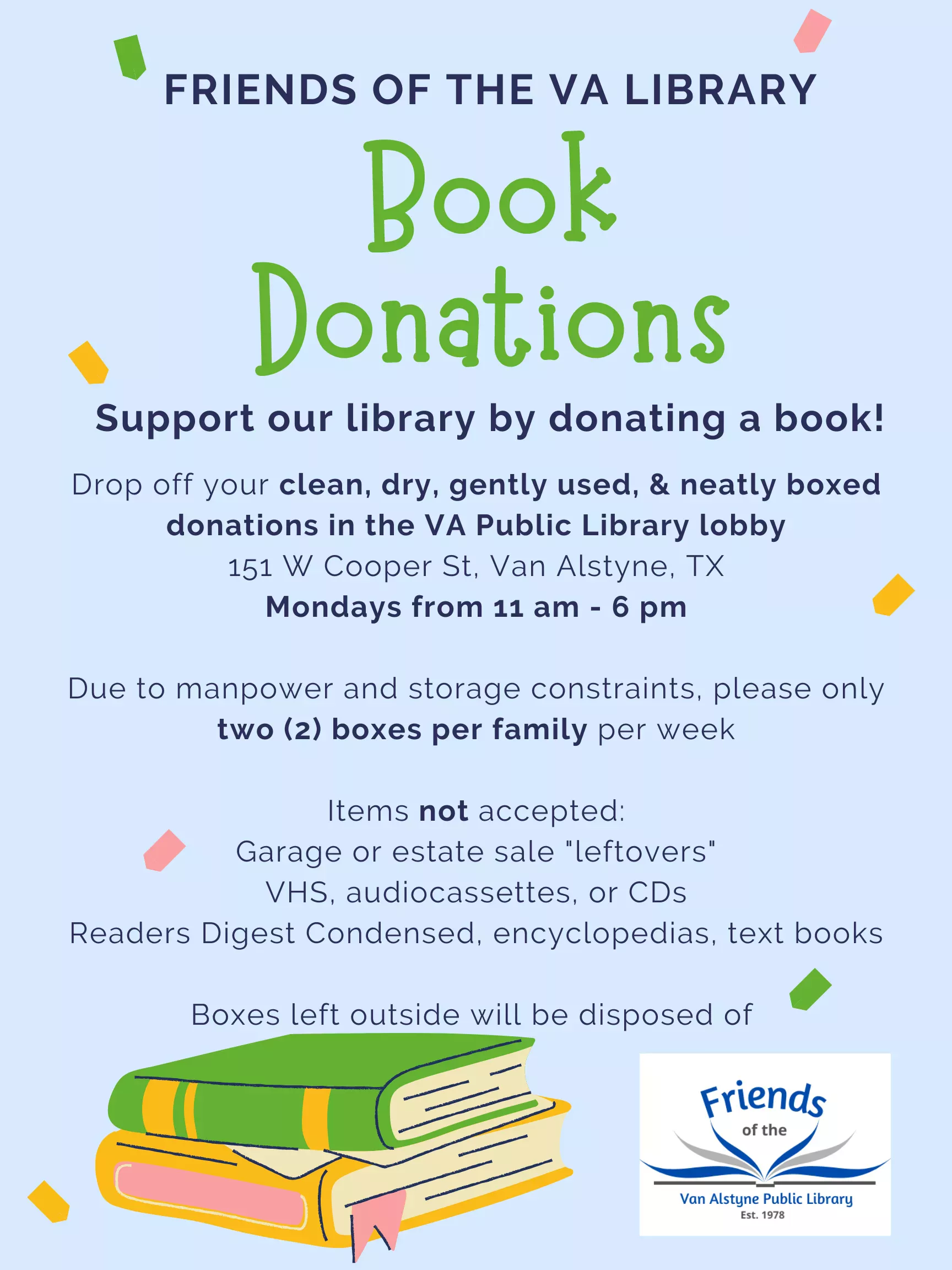 Book Donations - How, What, Where & When