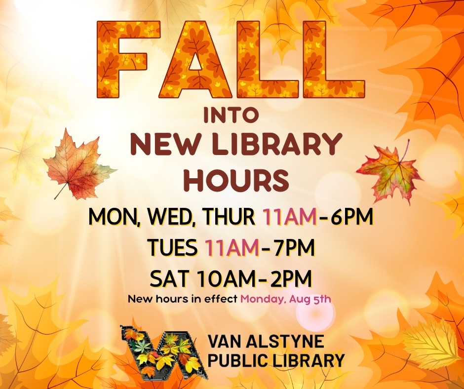 New Van Alstyne Library Hours