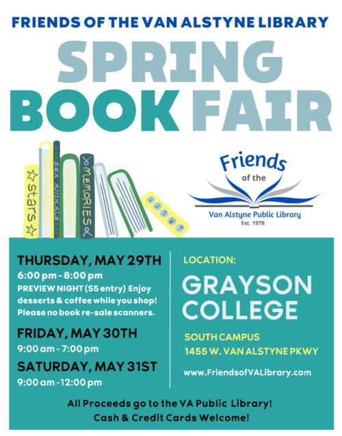 Friends of the Library Book Fair May 29th to May 31st, 2025