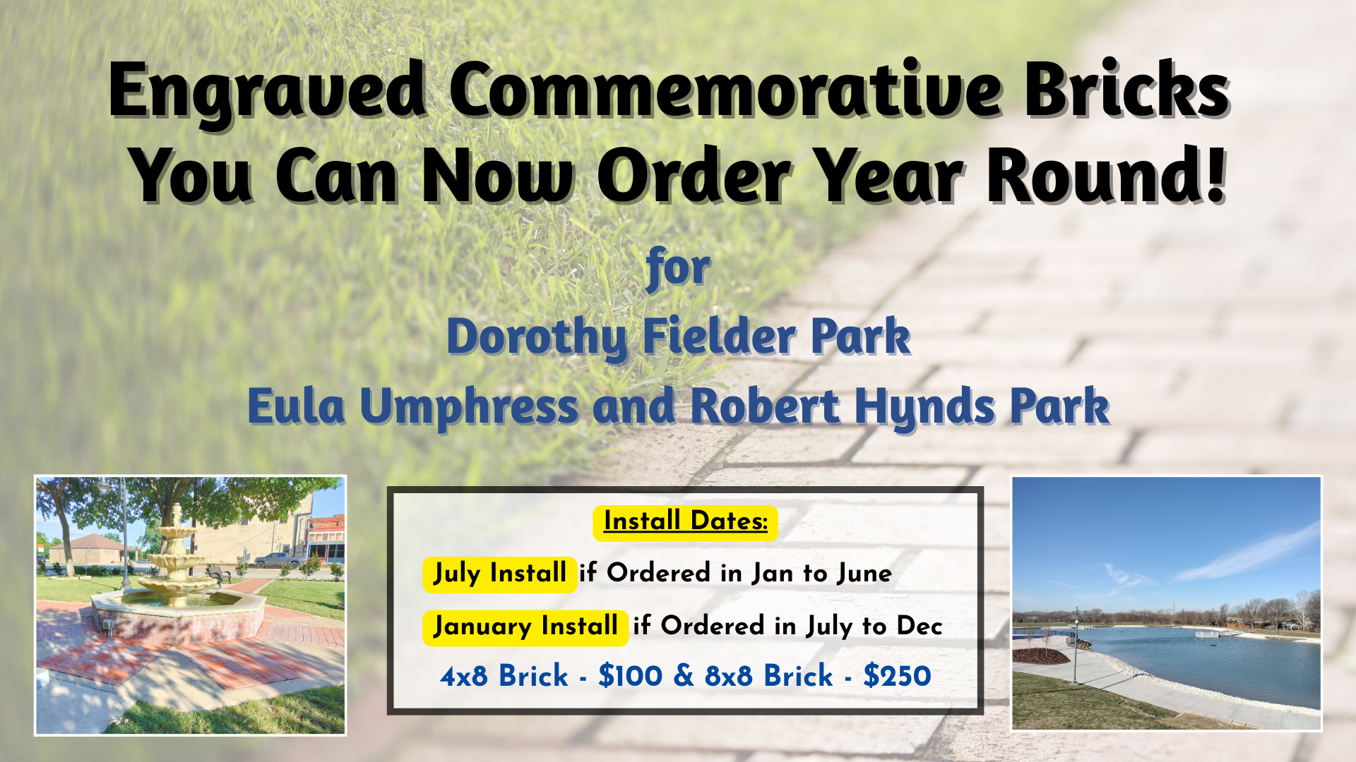Engraved Commemorative Brick Order Information